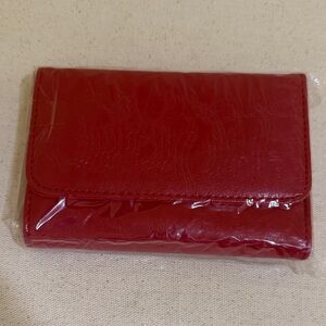 Red vegan leather Women’s Wallet With Countless Card-Holders and a zip coin
